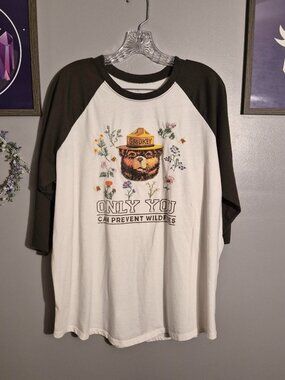 Smokey the Bear 3/4 Sleeve Tee